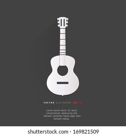 Guitar icon. Music background