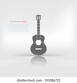 Guitar icon. Music background