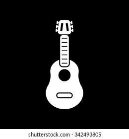 The guitar icon. Music and guitarist, musician symbol. Flat Vector illustration