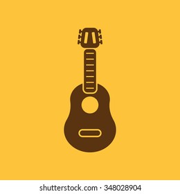 The guitar icon. Music and guitarist, musician symbol. Flat Vector illustration