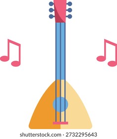A guitar icon with music notes, representing the essence of musical expression and artistry.