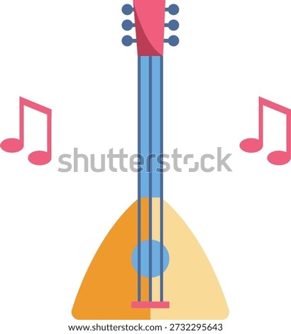 A guitar icon with music notes, representing the essence of musical expression and artistry.