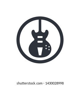 guitar icon music symbol design logo element
