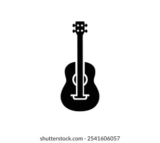 Icono de guitarra. Símbolo de instrumento musical. Ilustración vectorial Acústica y clásica. Guitarra eléctrica, guitarra Acústica, instrumento musical sobre fondo blanco.