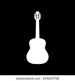 Guitar icon on a black background