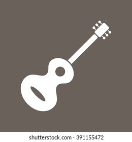 Guitar Icon on Dark Gray Color. Eps-10.