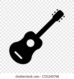 Guitar icon on transparent grid