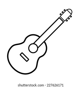 Guitar icon on white background. Vector illustration.