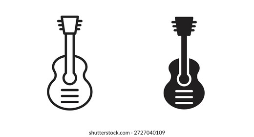 Gitarrensymbol auf weißem Hintergrund. Stock-Vektorsymbol