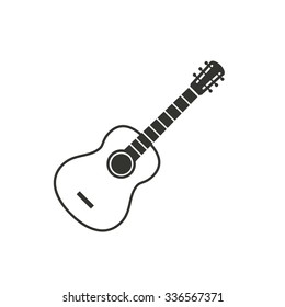 Guitar  icon  icon  on white background. Vector illustration.