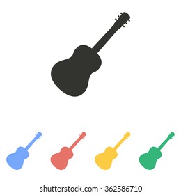 Guitar  icon  on white background. Vector illustration.