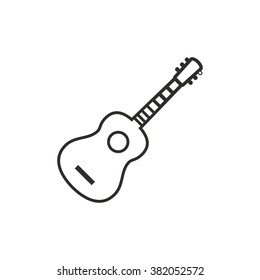 Guitar  icon  on white background. Vector illustration.