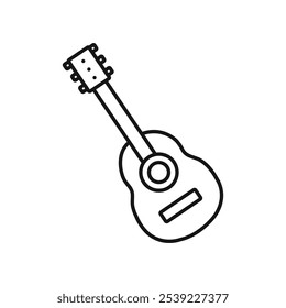 Guitar icon outline collection or set in black and white