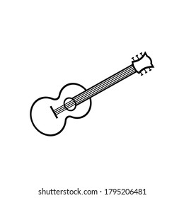 guitar icon outline. guitar logo vector design