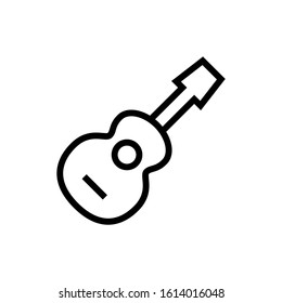 Guitar Icon in outline style on white background