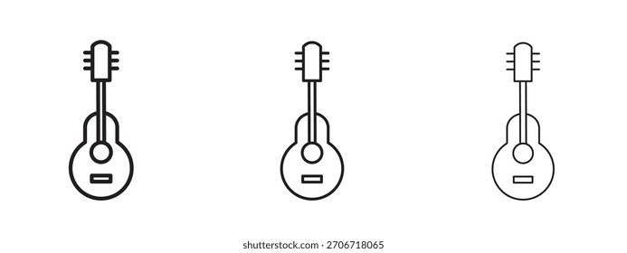 Ícone de guitarra com estilo de contorno, projetos de ilustração vetorial