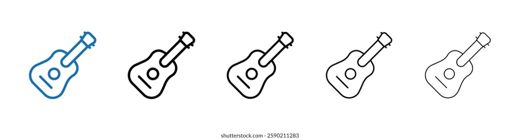 Guitar icon Outline vector logo for web ui