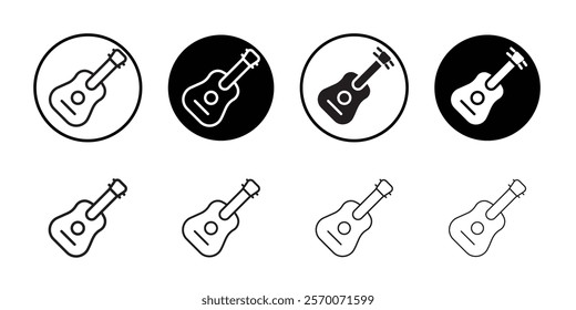 Guitar icon Outline vector for web ui