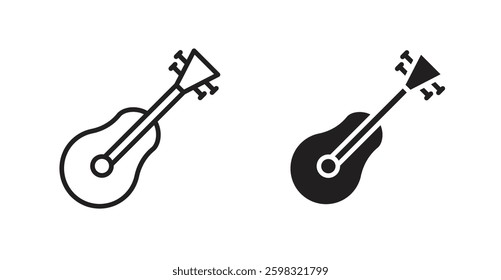 Guitar icon outlined icon vector collection.