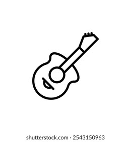 Guitar icon set. outlined and solid filled versions.