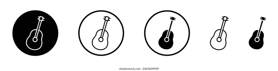 Conjunto de iconos de guitarra. Vector de ukuleles y guitarras acústicas, íconos musicales.