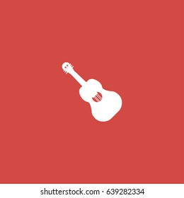 guitar icon. sign design. red background