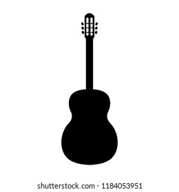 Guitar icon, silhouette, logo on white background