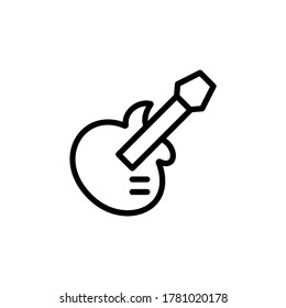 Guitar icon. Simple line, outline vector elements of rock n roll icons for ui and ux, website or mobile application