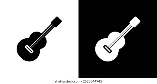 Ícone de guitarra vetor de linha simples. Símbolo, logotipo.