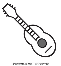 guitar icon. Simple guitar icon with outline. icons for web and applications
