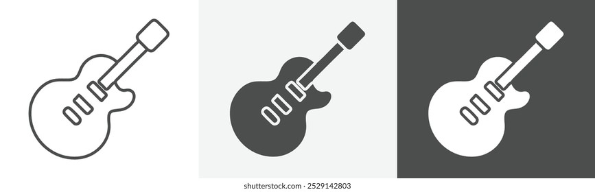 guitar icon Simple thin line logo art