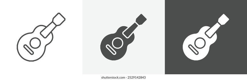 guitar icon Simple thin line logo art