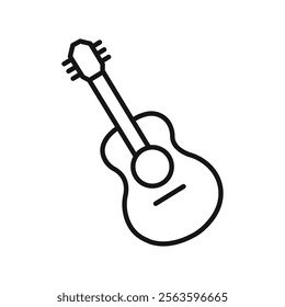 Guitar icon Simple thin line flat symbol