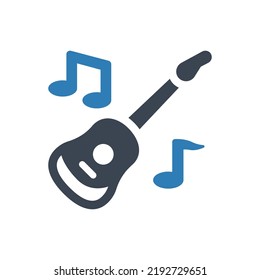 Guitar icon (Simple vector illustration)