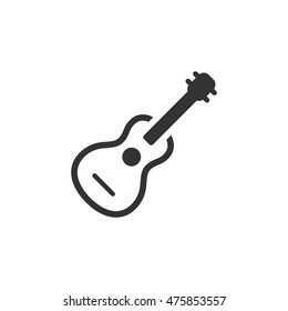 Guitar icon in single color. Music instrument string sound