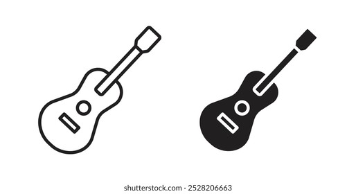 Guitar icon in solid and stroke style.