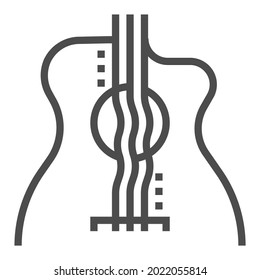 Guitar icon, square line vector icon.