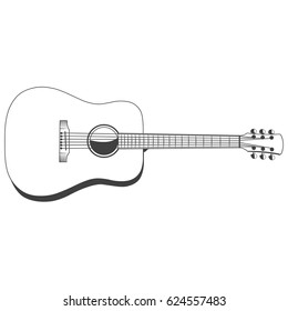 guitar, icon, sticker, on a white background, music, playing the guitar, playing.