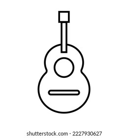 Guitar icon. Stringed instrument. Music sign. Vector.