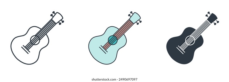 Guitar icon theme symbol vector illustration isolated on white background