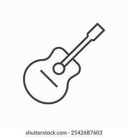 Guitar icon in thin black lines