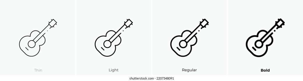 guitar icon. Thin, Light Regular And Bold style design isolated on white background