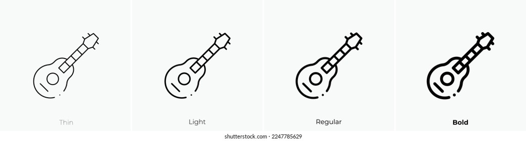 guitar icon. Thin, Light Regular And Bold style design isolated on white background