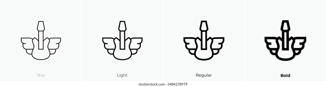 guitar icon. Thin, Light Regular And Bold style design isolated on white background
