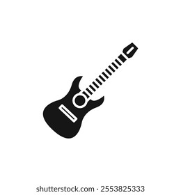 Guitar icon Thin line flat illustration