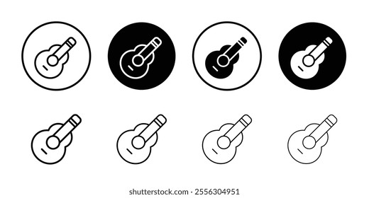Guitar icon Thin line vector illustration set