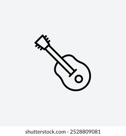 Guitar icon in tree different line stroke sizes.
