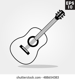 Guitar icon in trendy flat style isolated on grey background. Id card symbol for your design, logo, UI. Vector illustration, EPS10.