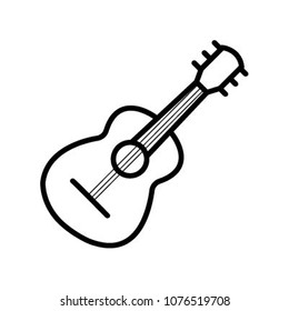 Guitar icon vector, Acoustic musical instrument sign Isolated on white background. Trendy Flat style for graphic design, logo, Web site, social media, UI, mobile app, EPS10