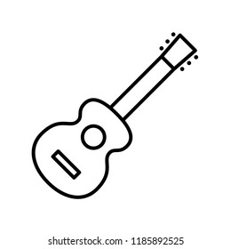 Guitar icon vector, Acoustic musical instrument sign Isolated on white background. Trendy Flat style for graphic design, logo, Web site, social media, UI, mobile app, EPS10